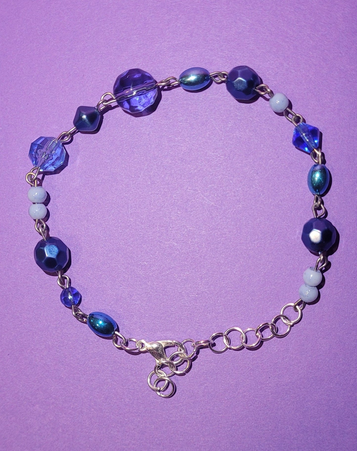 Blue Chain Jewelry - Bracelet and Necklace