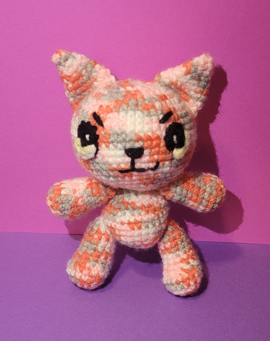 Smirking Cat - Crocheted Stuffed Animal