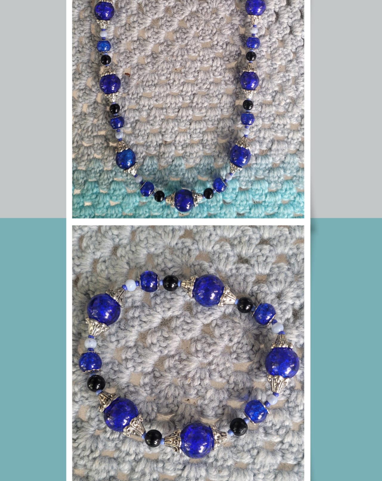 Blue Beaded Jewelry - Bracelets and Necklaces