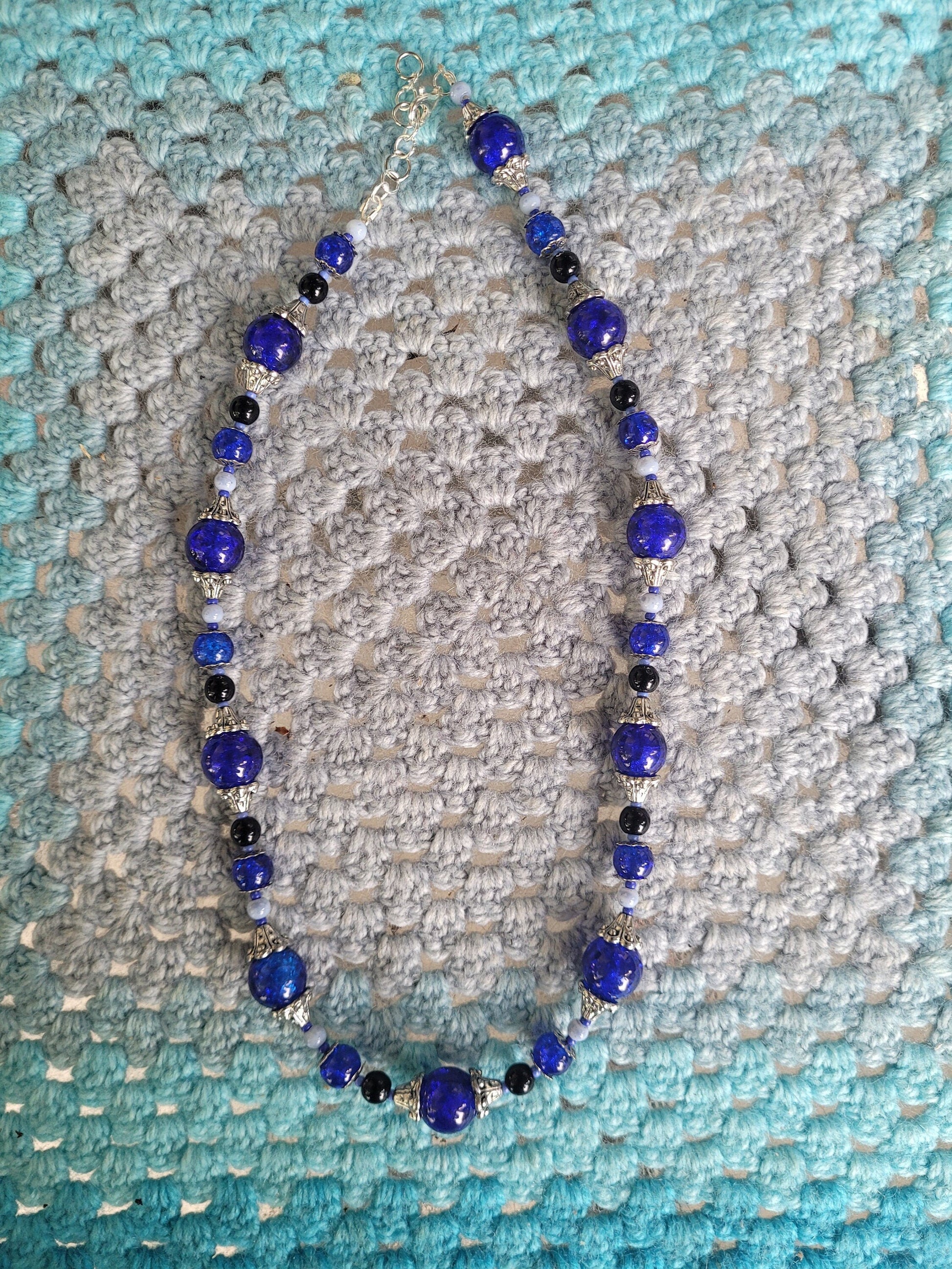 Blue Beaded Jewelry - Bracelets and Necklaces